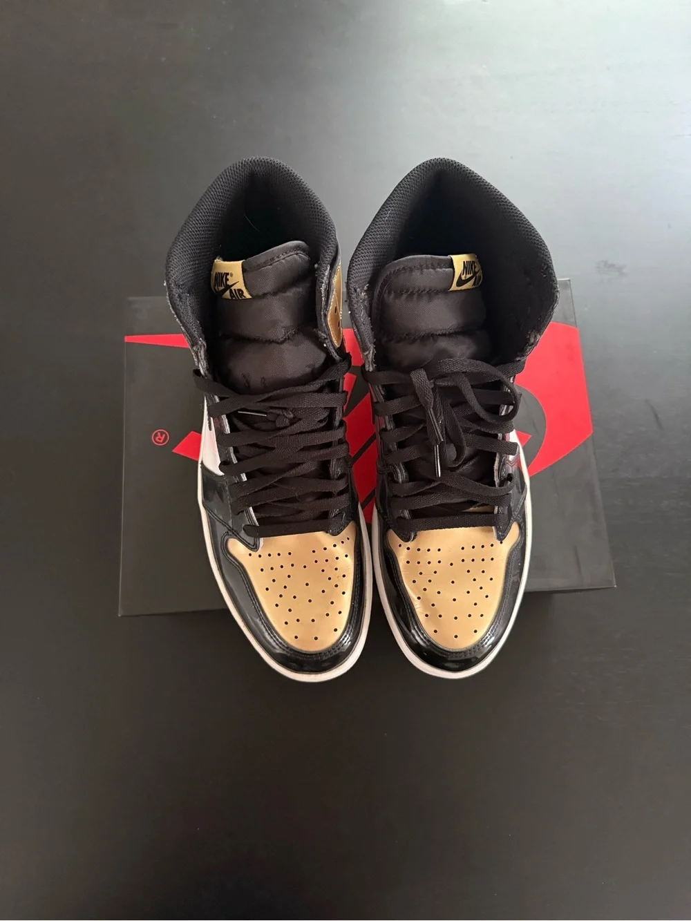 Nike Air Jordan 1 Gold Toe— Black & Gold Men's Sneakers